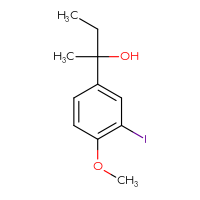 Chemical structure of 2-(3-iodo-4-methoxyphenyl)butan-2-ol - CSSB21246288624