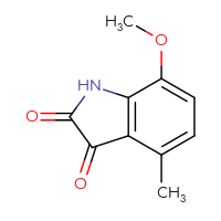 Chemical structure of 7-methoxy-4-methyl-2,3-dihydro-1H-indole-2,3-dione - CSSB00000747580