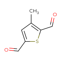 Chemical structure of 3-methylthiophene-2,5-dicarbaldehyde - CSSB00000147609