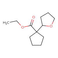 Chemical structure of ethyl 1-(oxolan-2-yl)cyclopentane-1-carboxylate - CSSB00157637552