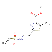 Chemical structure of methyl 2-(2-ethenesulfonamidoethyl)-5-methyl-1,3-thiazole-4-carboxylate - CSSB21332108386