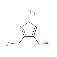 Chemical structure of [3-(aminomethyl)-1-methyl-1H-pyrazol-4-yl]methanol - CSSB00021449871