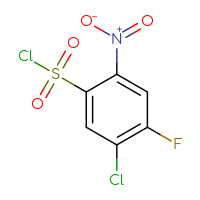 Chemical structure of 5-chloro-4-fluoro-2-nitrobenzene-1-sulfonyl chloride - CSSB00014378231