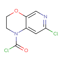 Chemical structure of 7-chloro-1H,2H,3H-pyrido[3,4-b][1,4]oxazine-1-carbonyl chloride - CSSB14875376516