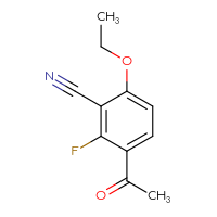 Chemical structure of 3-acetyl-6-ethoxy-2-fluorobenzonitrile - CSSB02131485154