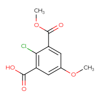 Chemical structure of 2-chloro-5-methoxy-3-(methoxycarbonyl)benzoic acid - CSSB00102953994