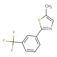 Chemical structure of 5-methyl-2-[3-(trifluoromethyl)phenyl]-1,3-thiazole - CSSB00006007474