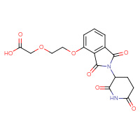 Chemical structure of 2-(2-{[2-(2,6-dioxopiperidin-3-yl)-1,3-dioxo-2,3-dihydro-1H-isoindol-4-yl]oxy}ethoxy)acetic acid - CSSB06446545546