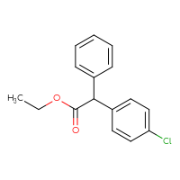 Chemical structure of ethyl 2-(4-chlorophenyl)-2-phenylacetate - CSSB01402449659