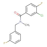Chemical structure of 3-chloro-4-fluoro-N-[(3-fluorophenyl)methyl]-N-methylbenzamide - CSSB02036978460