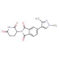 Chemical structure of 5-(1,3-dimethyl-1H-pyrazol-4-yl)-2-(2,6-dioxopiperidin-3-yl)-2,3-dihydro-1H-isoindole-1,3-dione - CSSB06590600124
