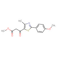 Chemical structure of methyl 3-[2-(4-methoxyphenyl)-4-methyl-1,3-thiazol-5-yl]-3-oxopropanoate - CSSB03437007655