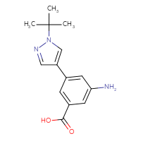Chemical structure of 3-amino-5-(1-tert-butyl-1H-pyrazol-4-yl)benzoic acid - CSSB06593735862