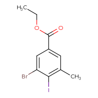 Chemical structure of ethyl 3-bromo-4-iodo-5-methylbenzoate - CSSB00135192556