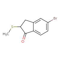 Chemical structure of 5-bromo-2-(methylsulfanyl)-2,3-dihydro-1H-inden-1-one - CSSB03551145601