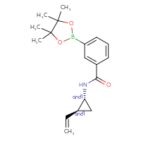 Chemical structure of rac-N-[(1R,2S)-2-ethenylcyclopropyl]-3-(4,4,5,5-tetramethyl-1,3,2-dioxaborolan-2-yl)benzamide - CSSB21331714840