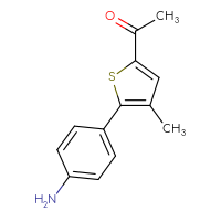 Chemical structure of 1-[5-(4-aminophenyl)-4-methylthiophen-2-yl]ethan-1-one - CSSB11595655901
