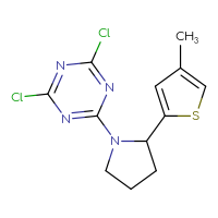 Chemical structure of 2,4-dichloro-6-[2-(4-methylthiophen-2-yl)pyrrolidin-1-yl]-1,3,5-triazine - CSSB06314912312