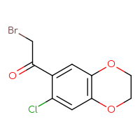 Chemical structure of 2-bromo-1-(7-chloro-2,3-dihydro-1,4-benzodioxin-6-yl)ethan-1-one - CSSB00011264638