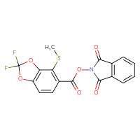 Chemical structure of 1,3-dioxo-2,3-dihydro-1H-isoindol-2-yl 2,2-difluoro-4-(methylsulfanyl)-2H-1,3-benzodioxole-5-carboxylate - CSSB20271180440