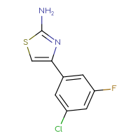 Chemical structure of 4-(3-chloro-5-fluorophenyl)-1,3-thiazol-2-amine - CSSB00103125315