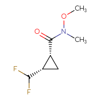 Chemical structure of (1R,2S)-2-(difluoromethyl)-N-methoxy-N-methylcyclopropane-1-carboxamide - CSSB01148880735
