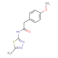Chemical structure of 2-(4-methoxyphenyl)-N-(5-methyl-1,3,4-thiadiazol-2-yl)acetamide - CSSB00028001307