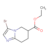 Chemical structure of ethyl 3-bromo-5H,6H,7H,8H-imidazo[1,2-a]pyridine-6-carboxylate - CSSB00021252203