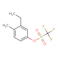 Chemical structure of 3-ethyl-4-methylphenyl trifluoromethanesulfonate - CSSB20101026416