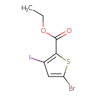 Chemical structure of ethyl 5-bromo-3-iodothiophene-2-carboxylate - CSSB06358888669