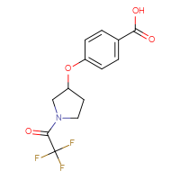 Chemical structure of 4-{[1-(2,2,2-trifluoroacetyl)pyrrolidin-3-yl]oxy}benzoic acid - CSSB06640341477
