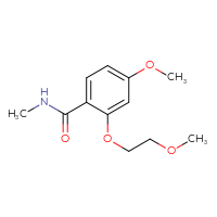 Chemical structure of 4-methoxy-2-(2-methoxyethoxy)-N-methylbenzamide - CSSB01996508883