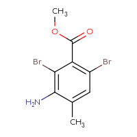 Chemical structure of methyl 3-amino-2,6-dibromo-4-methylbenzoate - CSSB00010289782