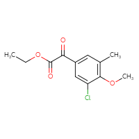 Chemical structure of ethyl 2-(3-chloro-4-methoxy-5-methylphenyl)-2-oxoacetate - CSSB00133512394
