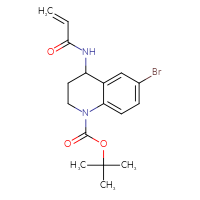 Chemical structure of tert-butyl 6-bromo-4-(prop-2-enamido)-1,2,3,4-tetrahydroquinoline-1-carboxylate - CSSB03535885219