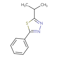 Chemical structure of 2-phenyl-5-(propan-2-yl)-1,3,4-thiadiazole - CSSB06835692438