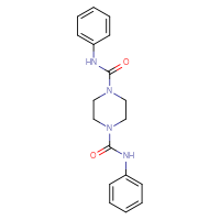 Chemical structure of N1,N4-diphenylpiperazine-1,4-dicarboxamide - CSSB00020581450