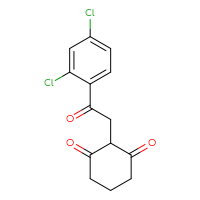 Chemical structure of 2-[2-(2,4-dichlorophenyl)-2-oxoethyl]cyclohexane-1,3-dione - CSSB00025726906