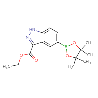 Chemical structure of ethyl 5-(4,4,5,5-tetramethyl-1,3,2-dioxaborolan-2-yl)-1H-indazole-3-carboxylate - CSSB00016994540