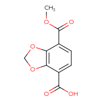 Chemical structure of 7-(methoxycarbonyl)-2H-1,3-benzodioxole-4-carboxylic acid - CSSB00021625790