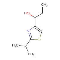Chemical structure of 1-[2-(propan-2-yl)-1,3-thiazol-4-yl]propan-1-ol - CSSB00022360046
