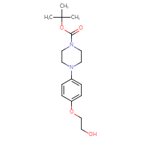 Chemical structure of tert-butyl 4-[4-(2-hydroxyethoxy)phenyl]piperazine-1-carboxylate - CSSB03559039980