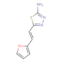 Chemical structure of 5-[(1E)-2-(furan-2-yl)ethenyl]-1,3,4-thiadiazol-2-amine - CSSB00016269901