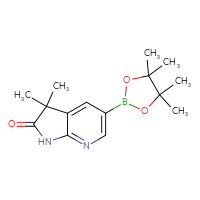 Chemical structure of 3,3-dimethyl-5-(4,4,5,5-tetramethyl-1,3,2-dioxaborolan-2-yl)-1H,2H,3H-pyrrolo[2,3-b]pyridin-2-one - CSSB00021627774