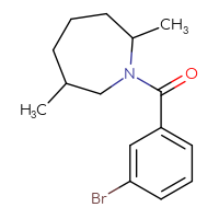 Chemical structure of 1-(3-bromobenzoyl)-2,6-dimethylazepane - CSSB00064460392