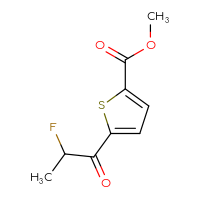 Chemical structure of methyl 5-(2-fluoropropanoyl)thiophene-2-carboxylate - CSSB21103687239