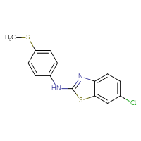 Chemical structure of 6-chloro-N-[4-(methylsulfanyl)phenyl]-1,3-benzothiazol-2-amine - CSSB00020652135