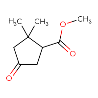 Chemical structure of methyl 2,2-dimethyl-4-oxocyclopentane-1-carboxylate - CSSB00010648384