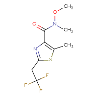 Chemical structure of N-methoxy-N,5-dimethyl-2-(2,2,2-trifluoroethyl)-1,3-thiazole-4-carboxamide - CSSB01395048831