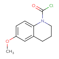 Chemical structure of 6-methoxy-1,2,3,4-tetrahydroquinoline-1-carbonyl chloride - CSSB06377974501